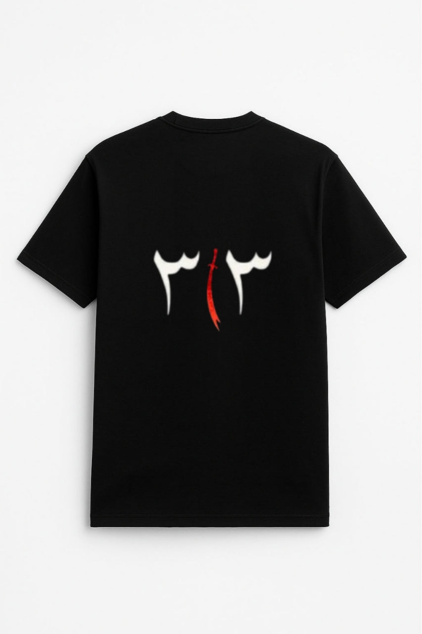 Men's Black Printed  T-Shirt
